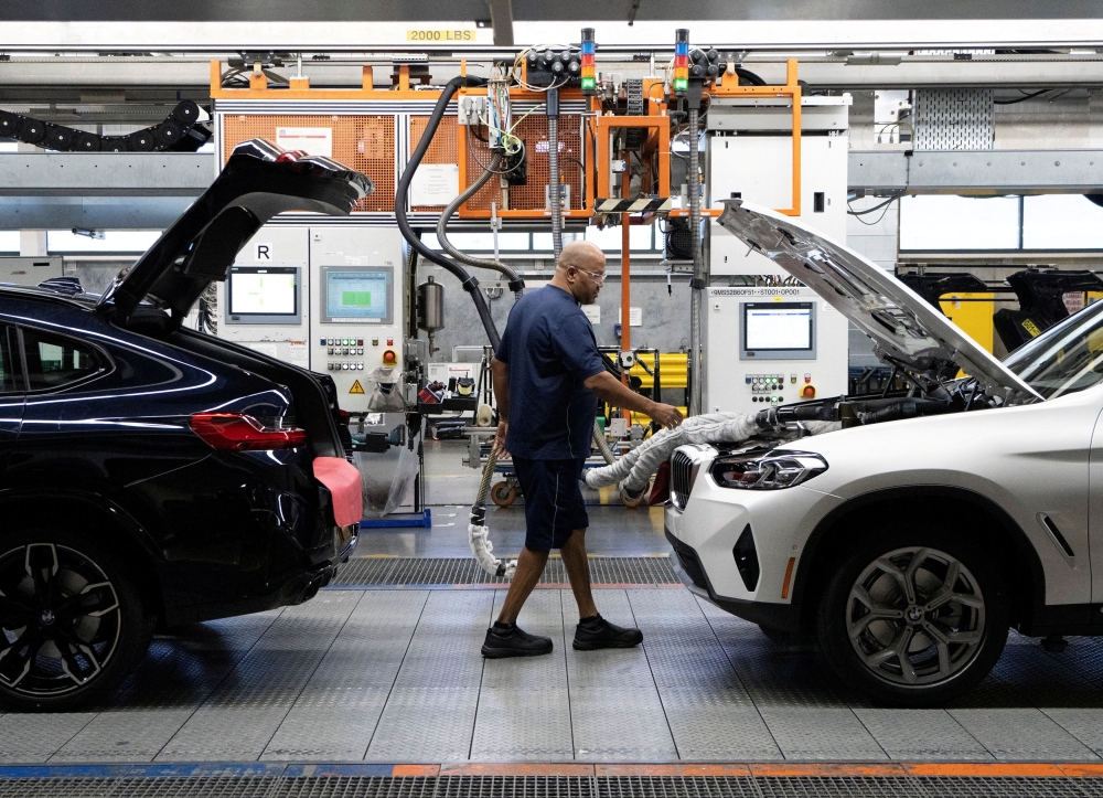 An employee works at the BMW manufacturing plant in Greer, South Carolina October 19, 2022. — Reuters pic  