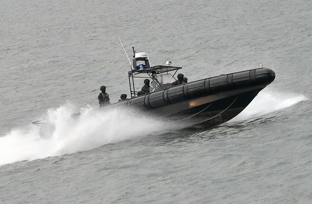 Members of the Malaysian Maritime Enforcement Agency during the Op Khas Pagar Laut operation in the waters of Selangor, April 1, 2024. — Bernama pic 