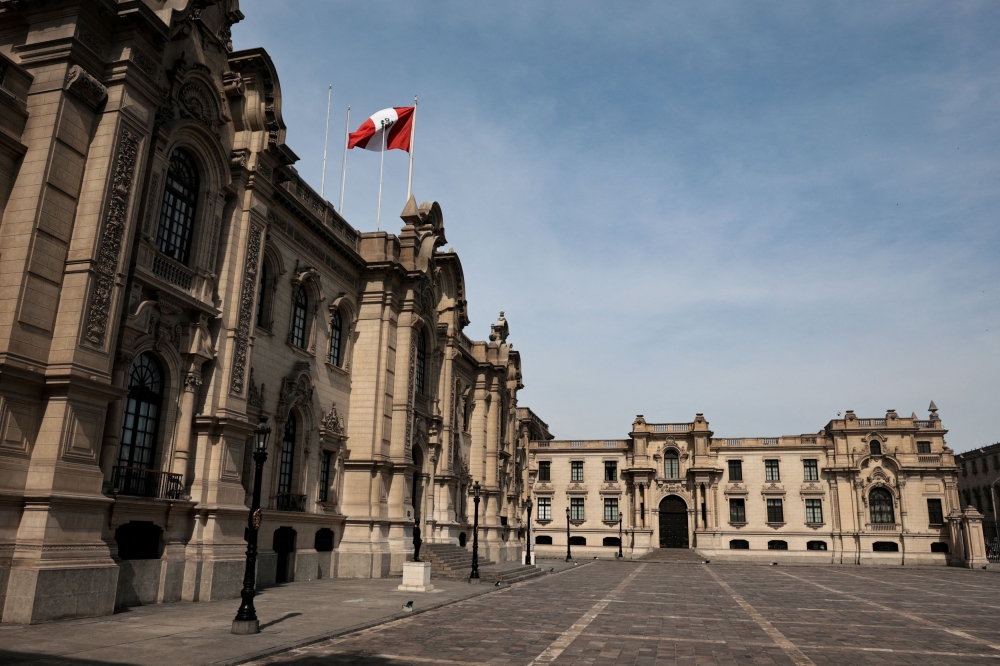 A general view shows the Government Palace of Peru on the day of Peru's President Dina Boluarte's statement, after prosecutors raided her home as part of inquiries into possible illicit enrichment and failure to declare ownership of luxury watches, in Lima, Peru March 30, 2024. — Reuters pic