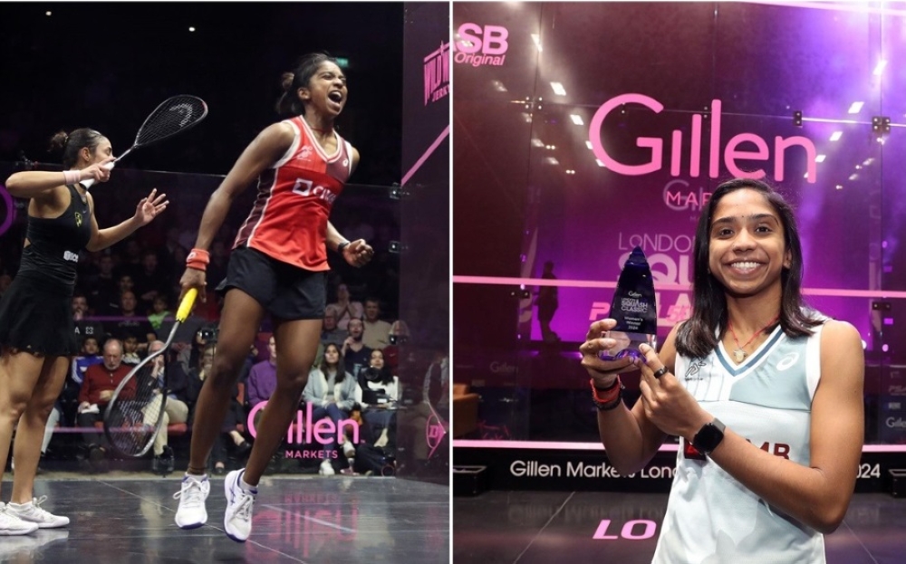 National squash queen S. Sivasangari made history after emerging as the champion of the inaugural edition of the London Classic Squash. — Picture courtesy of FB Squash – PSA World Tour/Bernama