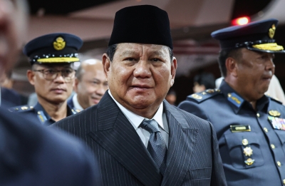 印尼当选总统普拉博沃抵达马来西亚进行特别访问