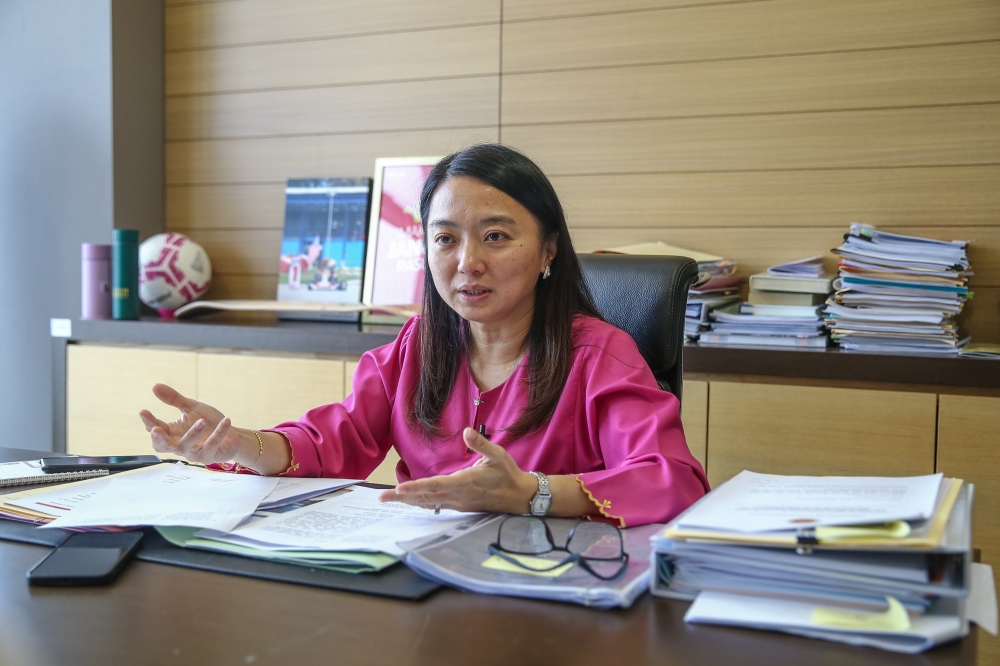 The Segambut MP said her priority now would be to spur grassroots interest in track and field and swimming, but conceded that training facilities for the two sports are limited. To overcome that, Yeoh said she initiated a policy that gives free public access to existing sports facilities, owned either by NSC or local councils. — Picture by Yusof Mat Isa
