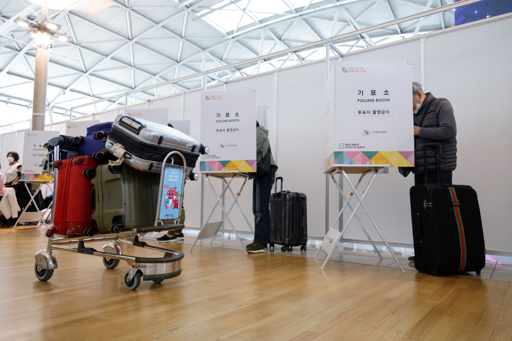 More than 3.5 million people, or about 8 per cent of eligible voters, had cast their ballots at some 3,500 polling stations nationwide, including the one at Incheon International Airport, as of 1.00pm, according to the National Election Commission.