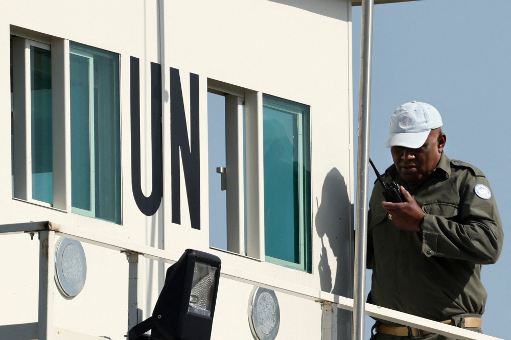A picture taken on April 2, 2024, shows a United Nations peacekeepers observation point near the Quneitra border crossing with Syria in the Israeli annexed-Golan Heights. — AFP pic