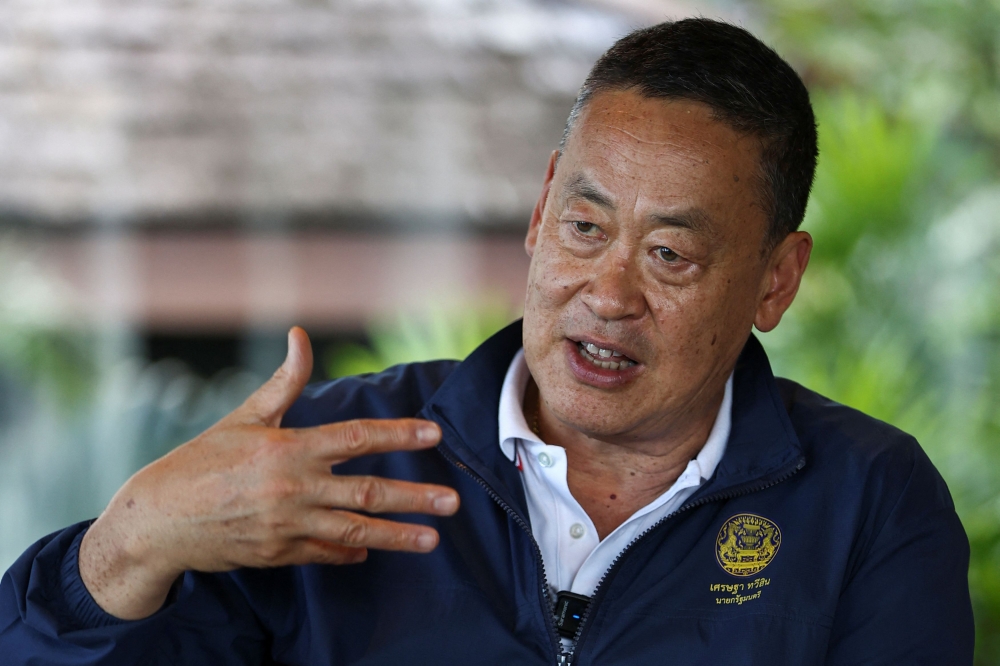 Thailand's Prime Minister Srettha Thavisin speaks during an interview with Reuters in Koh Samui, Surat Thani province, Thailand, April 7, 2024. — Reuters pic