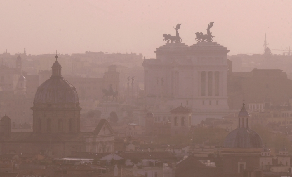 An exceptional dust cloud from the Sahara is choking parts of Europe, the continent’s climate monitor said today, causing poor air quality and coating windows and cars in grime. — AFP pic