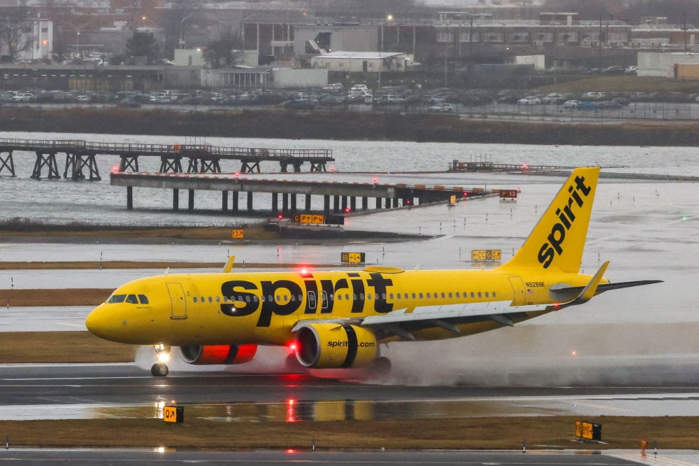 An Airbus A320 passengers aircraft of Spirit airlines arriving from Miami is pictured at La Guardia Airport on January 9, 2024. ― AFP file pic
