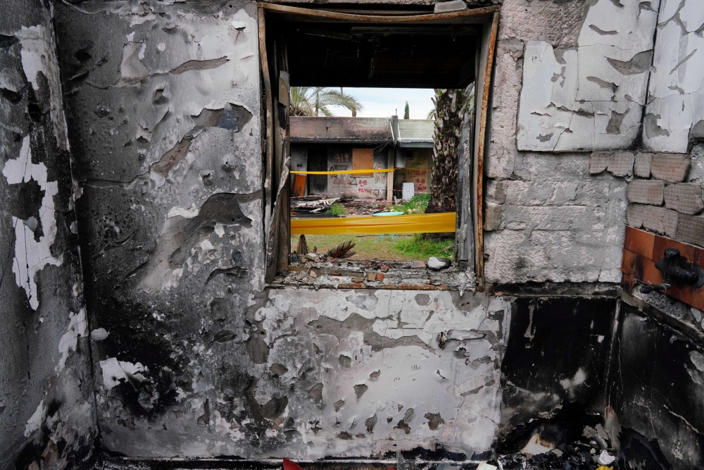 A view from inside the destroyed house at the Kibbutz Kfar Aza, Israel January 29, 2024. ― Reuters pic