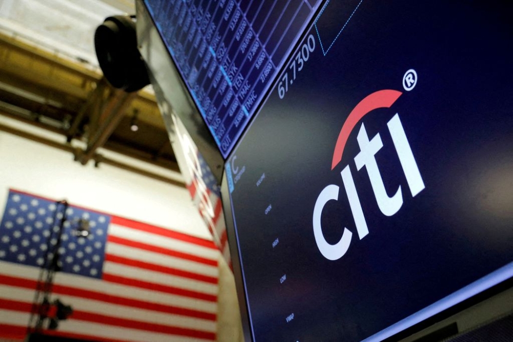 The logo for Citibank is seen on the trading floor at the New York Stock Exchange (NYSE) in Manhattan, New York City, US, August 3, 2021. — Reuters pic
