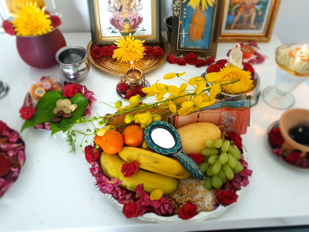 Renitha said the Vishukkani offered to Lord Krishna is the first thing that one should see on Vishu. — Picture courtesy by Renitha Ramoo