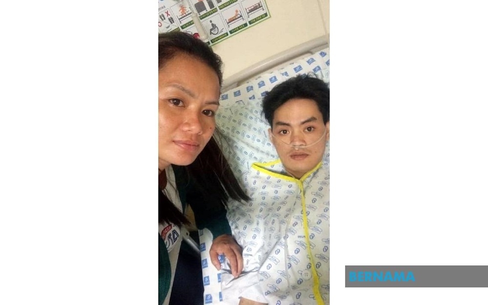 Juitah Laimin is seeking assistance for her brother her brother Eddy, who was diagnosed with pneumonia last month, and was admitted to a ward in a hospital in South Korea. — Picture via X/Bernama 