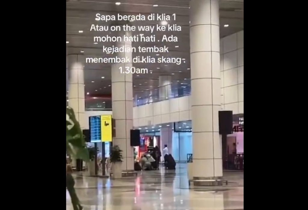 Two shots were fired early this morning at the Kuala Lumpur International Airport. —  Screengrab courtesy of twitter.com/beritartm