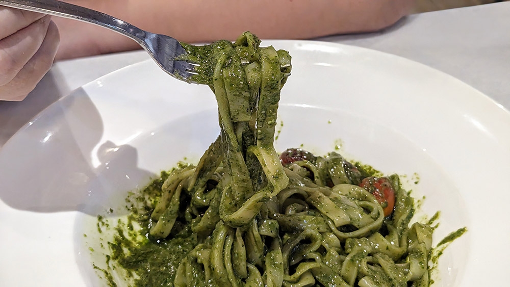 Handmade Pasta with Pesto is a good option at Nichole’s. — All pic by Ethan Lau