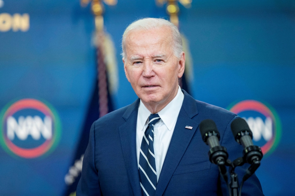 US President Joe Biden today condemned Iran’s attacks against Israel and said he had spoken with Israeli Prime Minister Benjamin Netanyahu to reaffirm America’s ironclad commitment to the security of Israel. — Reuters pic