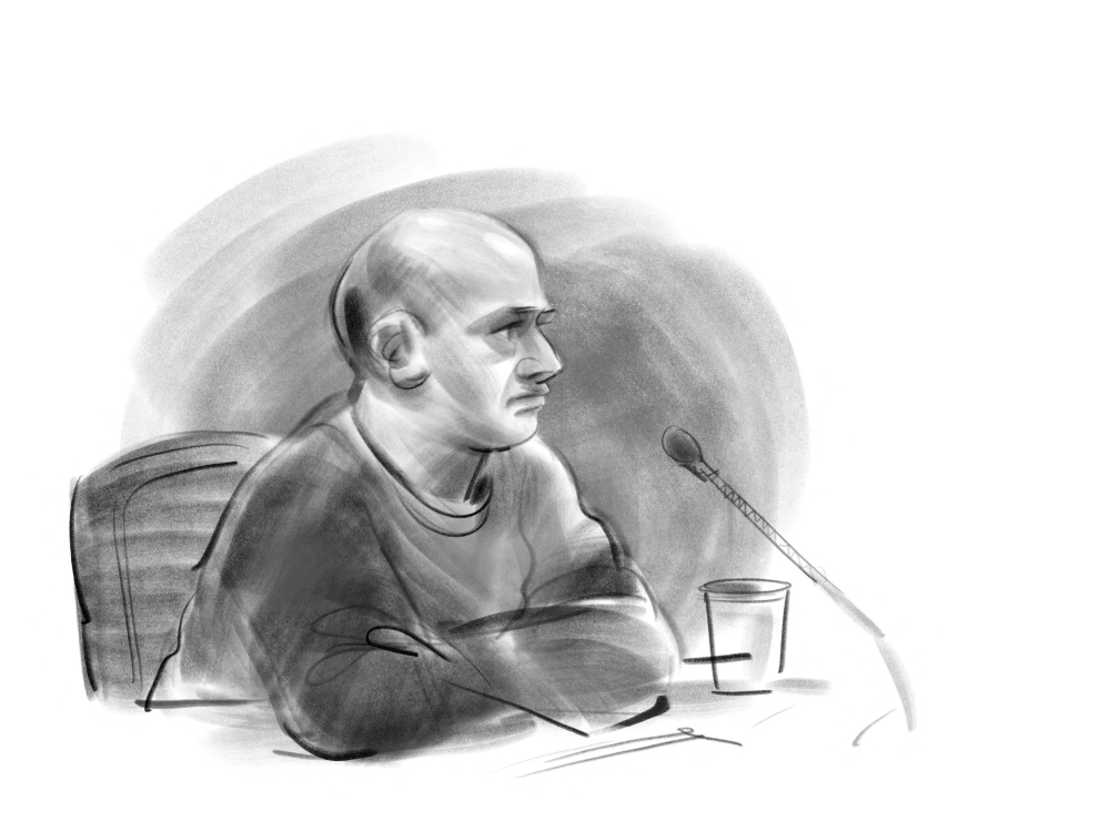 Court drawing of Sanjay Shah in a constitutional hearing at the Glostrup Court in Glostrup, Denmark, on Thursday 7 December 2023. Sanjay Shah, who is accused of participating in fraudulent share trading schemes, has been extradited to Denmark from Dubai. — Ritzau Scanpix pic via Reuters