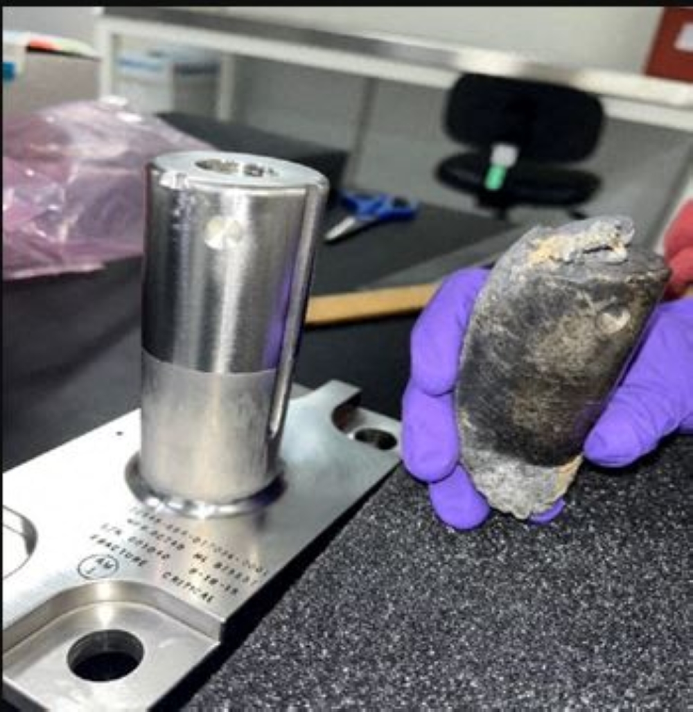 This handout from Nasa shows a recovered stanchion from the Nasa flight support equipment used to mount International Space Station batteries on a cargo pallet that survived re-entry through Earth’s atmosphere on March 8, 2024, and impacted a home in Naples, Florida. — AFP pic/Nasa handout