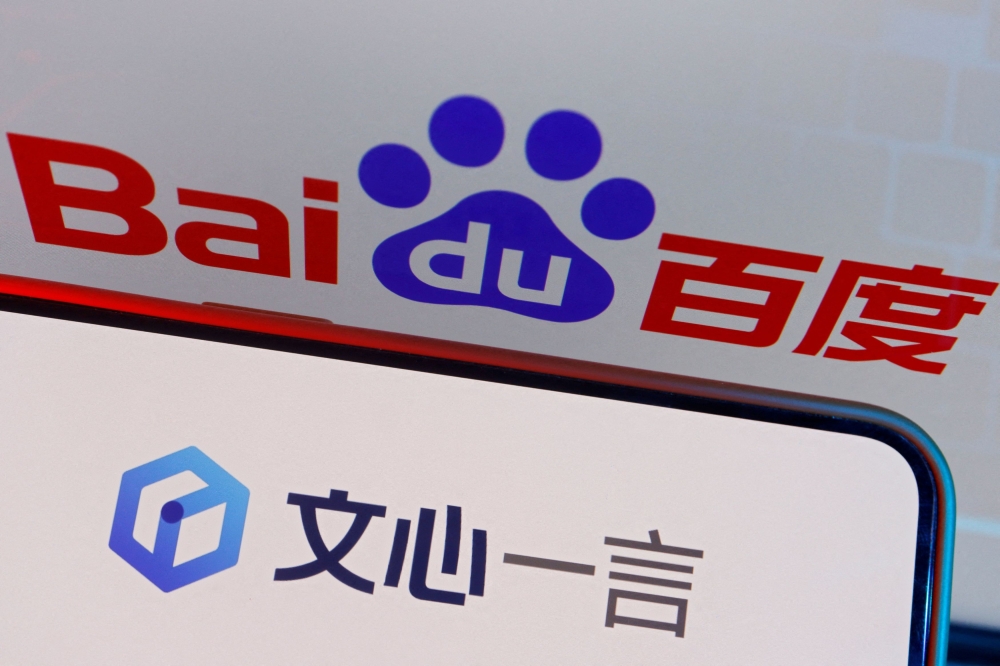 Baidu’s artificial intelligence chatbot ‘Ernie Bot’ has garnered more than 200 million users as it seeks to remain China’s most popular ChatGPT-like chatbot amid increasingly fierce competition. ― Reuters file pic