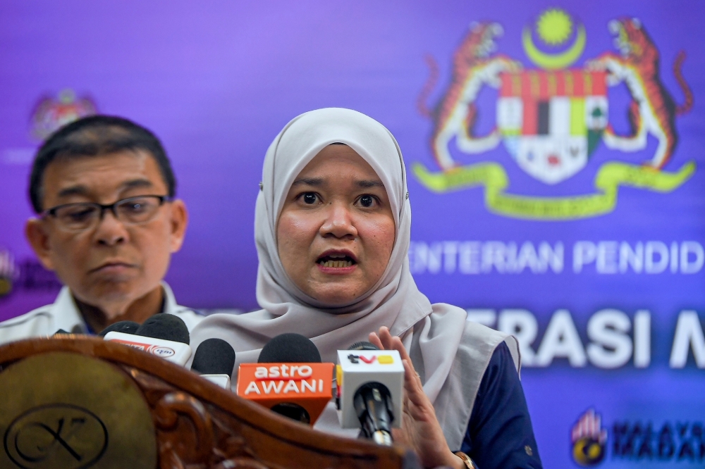 Education Minister Fadhlina Sidek said complaints could be lodged via the ministry’s complaints management system — SISPAA — to ensure that appropriate action could be taken. — Bernama pic 