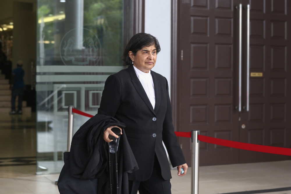 In today’s High Court leave hearing on the Bar’s judicial review bid, lawyer Datuk Ambiga Sreenevasan who appeared for the Bar said the statutory body has a real and genuine interest in the promotion and preservation of the rule of law and the administration of justice. — Picture by Yusof Mat Isa