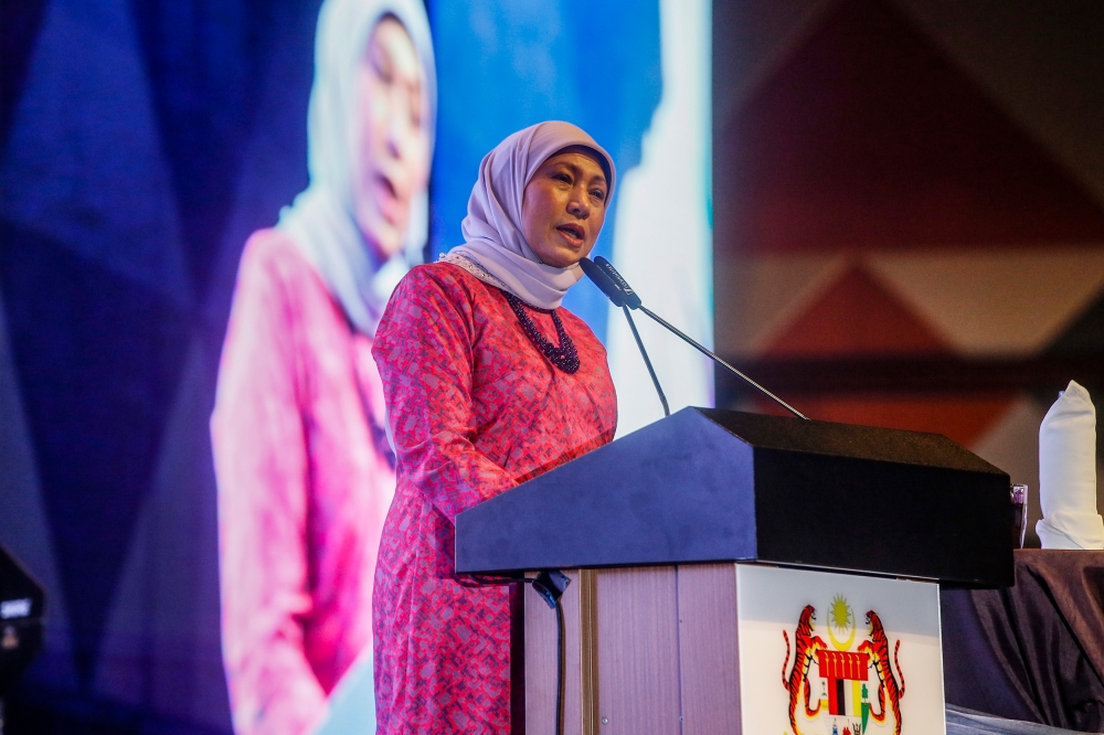 Women, Family and Community Development Minister Datuk Seri Nancy Shukri urged the public to step forward and report child abuse cases that occur in their neighbourhoods. — Picture by Hari Anggara