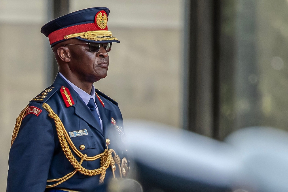 A Kenyan military helicopter carrying top brass including the country's defence chief General Francis Omondi Ogolla crashed on April 18, 2024, police said. — AFP pic