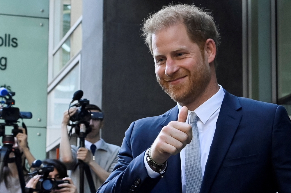 Britain's Prince Harry, Duke of Sussex, departs the Rolls Building of the High Court in London June 7, 2023. — Reuters pic  