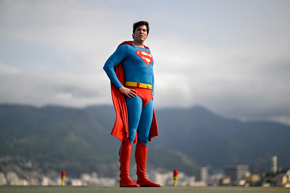 Leonardo Muylaert, 36, known as the Brazilian Superman, poses for a picture at the helipad of the National Institute of Traumatology and Orthopedics (INTO) in the city center of Rio de Janeiro March 18, 2024. — AFP pic