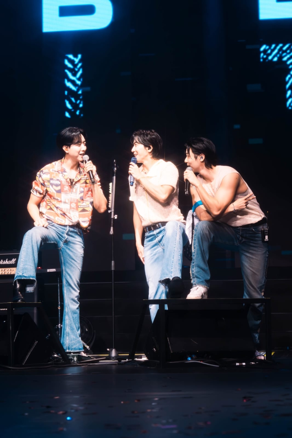 CNBLUE comprising of lead vocalist and guitarist Jong Yong-hwa (middle), bassist Lee Jung-shin (left) and drummer Kang Min-hyuk (right)  captivated the audience throughout the night. — Picture courtesy of Lo-Fi Entertainment