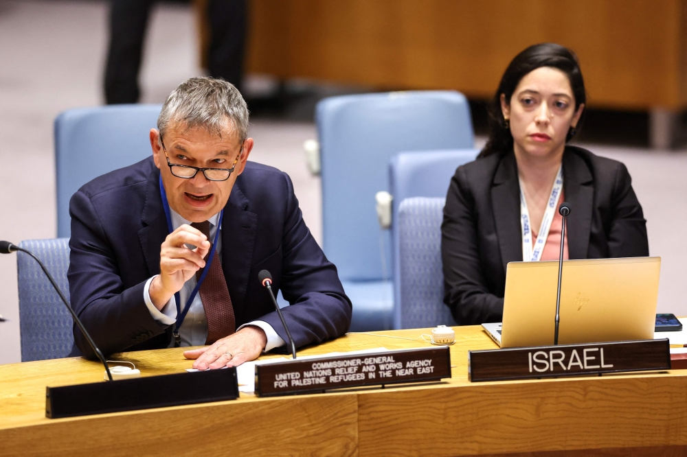 Philippe Lazzarini, the director of the United Nations agency for Palestinian refugees hit back at Israel yesterday, calling for a Security Council probe into the blatant disregard for UN operations in Gaza after some 180 staffers were killed. — AFP picPhilippe Lazzarini also r