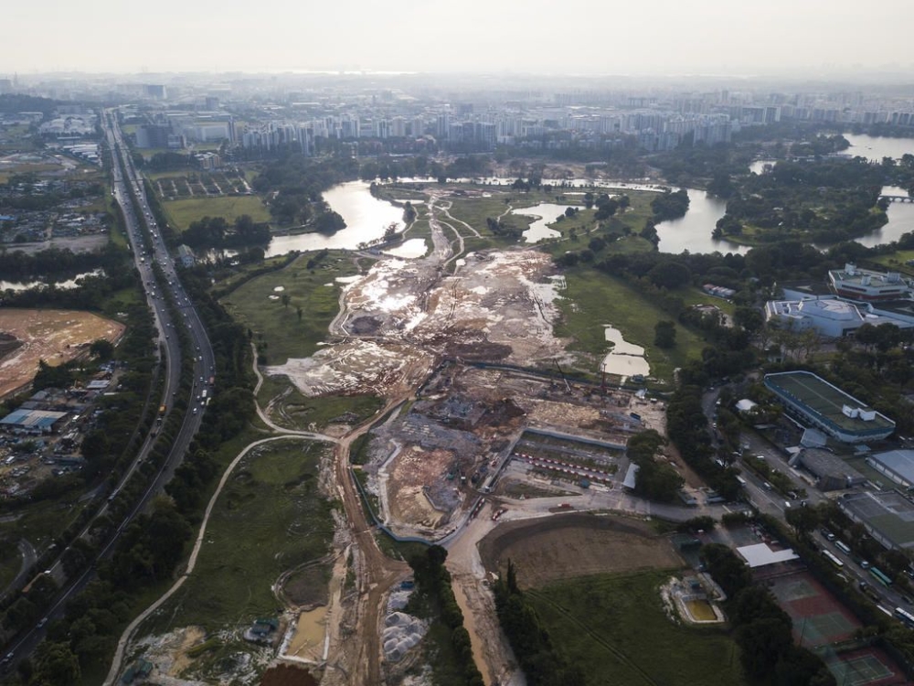 A view of the construction site of the Jurong East terminus in Singapore for the Kuala Lumpur-Singapore High-Speed Rail. — TODAY pic