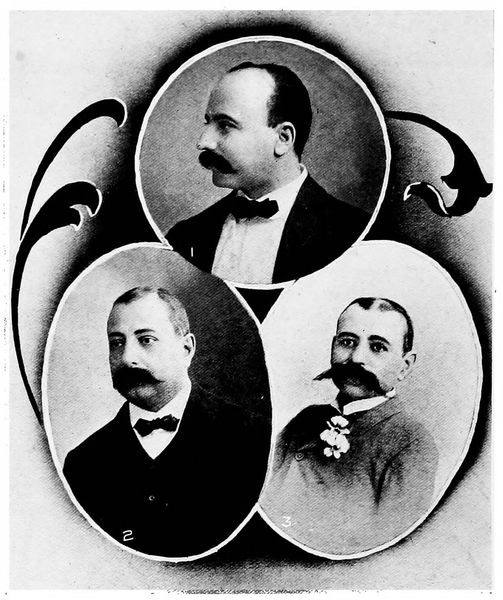 Three of the Sarkies brothers, Arshak (top), Aviet (left) and Tigran (right). — From Twentieth Century Impressions of British Malaya