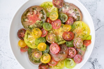 Cool as… an heirloom tomato salad, perfect for our hot days