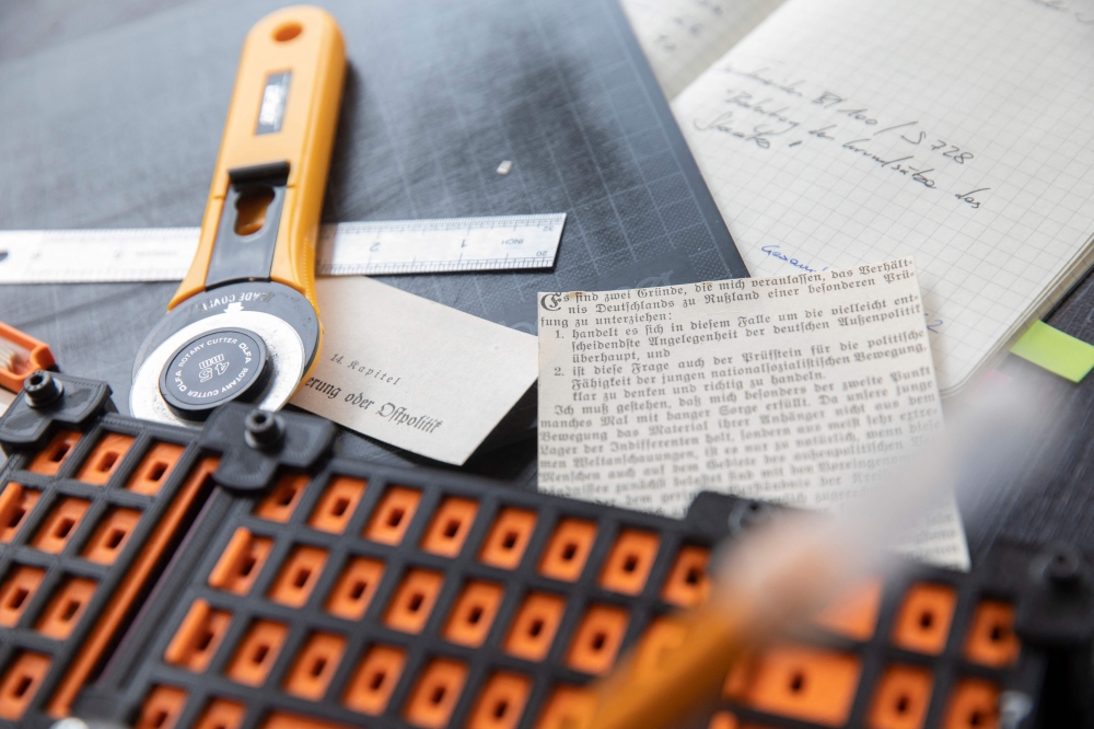 Andreas Joska-Sutanto has been toiling away for years at cutting up Adolf Hitler's manifesto 