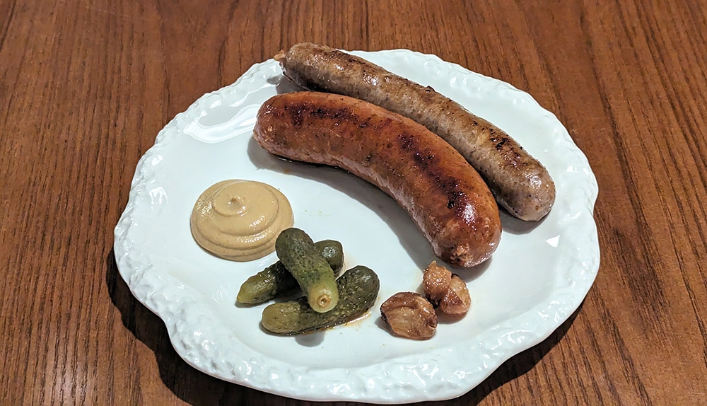 The artisanal sausages are simple yet delicious.