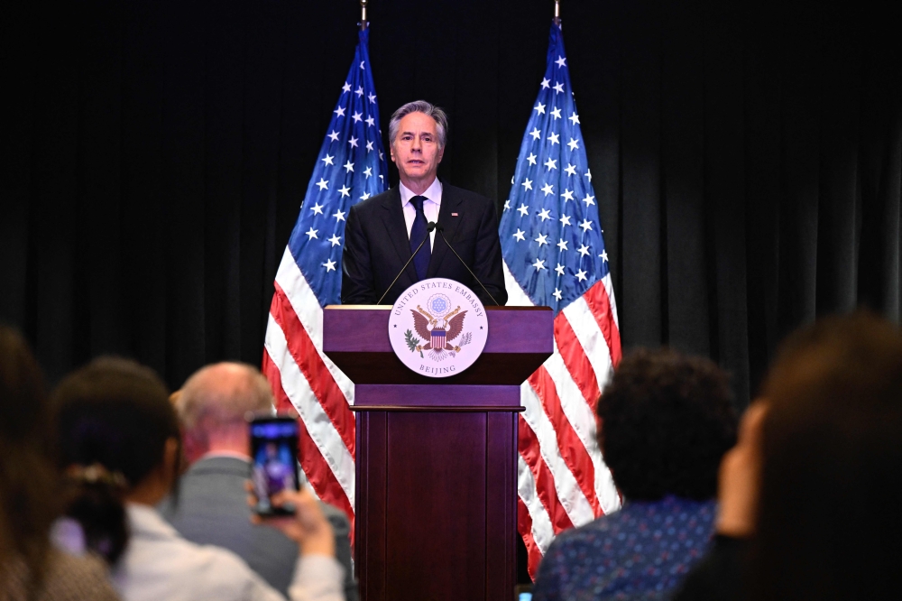 US Secretary of State Antony Blinken yesterday encouraged Azerbaijan and Armenia to keep up momentum toward a peace settlement after protests in Armenia over perceived concessions. — AFP pic