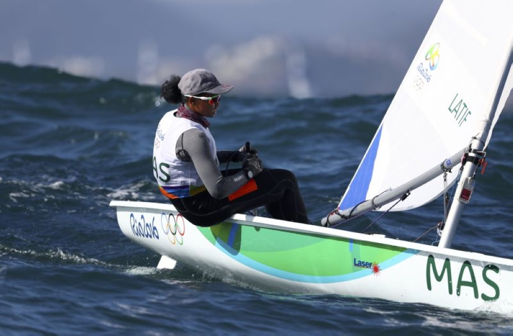 Malaysia’s Nur Shazrin Mohamad Latif competes in the Women’s One Person Dinghy event at the 2016 Rio Olympics in Rio de Janeiro in this file picture dated August 13, 2016. For the record, Nur Shazrin finished 33rd in her debut at the Rio 2016 Olympics and 26th in Tokyo 2020. — Reuters pic 