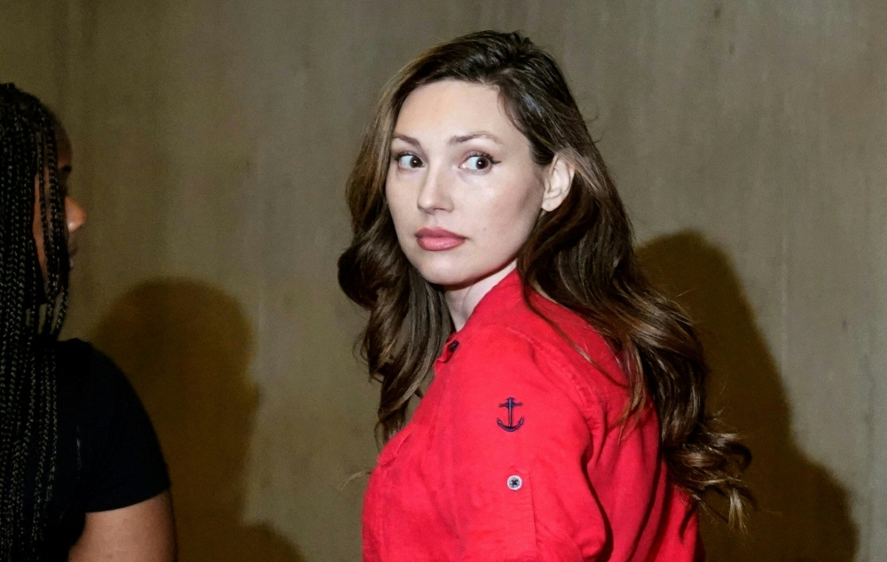 Jessica Mann, one of the key witnesses from Harvey Weinstein's criminal trial leaves Manhattan criminal court May 1, 2024 in New York during a hearing in which Harvey Weinstein faces New York retrial after 2020 rape conviction overturned. New York's highest court on April 25, 2024, overturned Weinstein's 2020 conviction on sex crime charges. — AFP pic