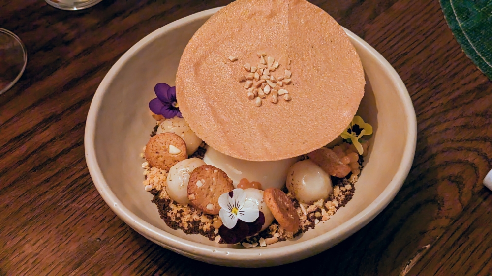 The 'mochi' bowl is an intricate, playful dessert.