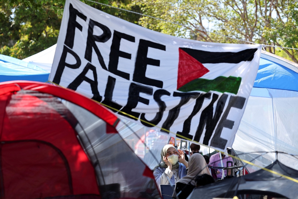 File photo of protesters gathering at an encampment in support of Palestinians in Gaza, on the campus of the University of California, Irvine, as the conflict between Israel and the Palestinian Islamist group Hamas continues, in Irvine, California, US, April 30, 2024. ― Reuters pic