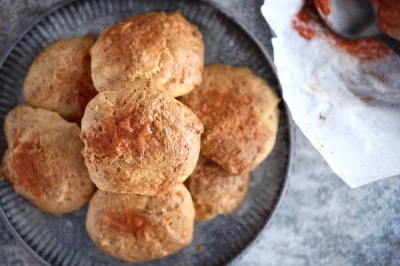 For something light yet decadent, try these savoury ‘gougères’ with aged Cheddar and smoked paprika