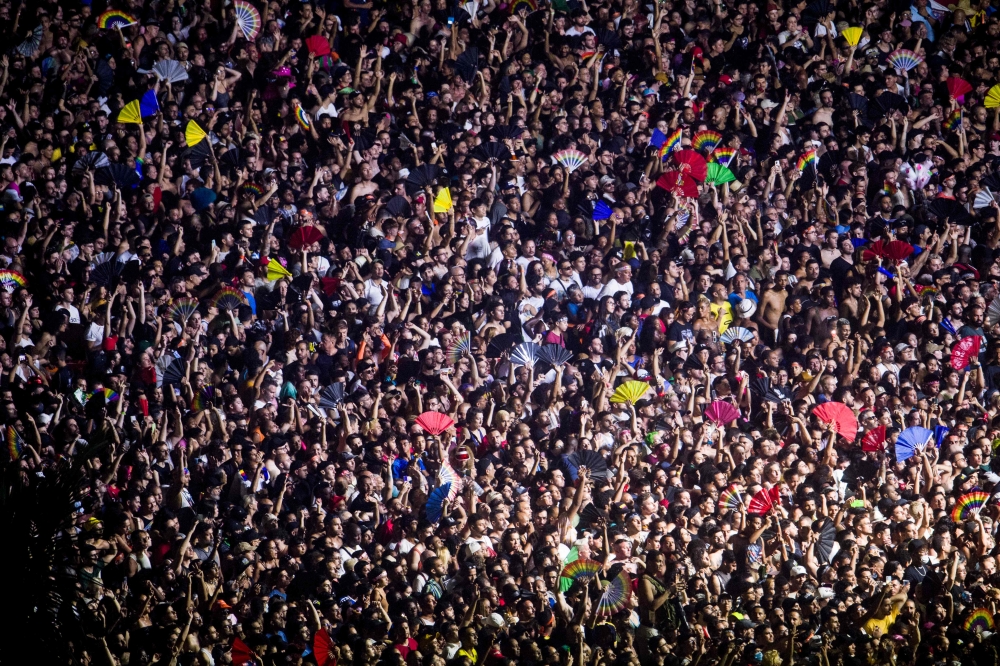 The crowd at the concert on Copacabana beach. — AFP pic