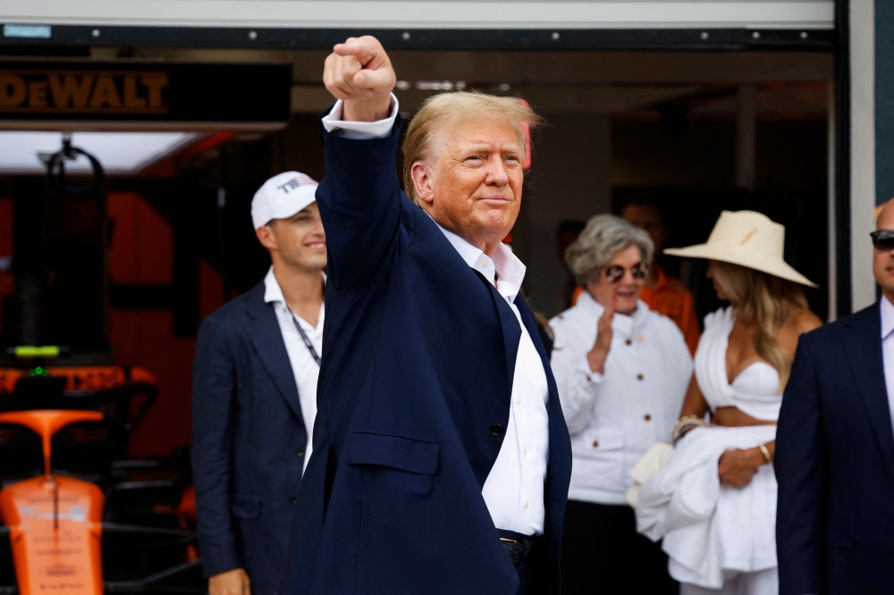 Former president Donald Trump has sharpened his allegation that his Democratic successor has weaponised the US justice system against him, comparing Joe Biden’s tactics to those of Hitler’s Gestapo, American media reported yesterday. — AFP pic