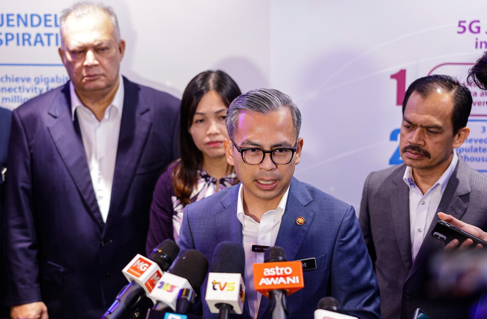 Communications Minister Fahmi Fadzil at a press conference after opening the International Regulatory Conference (IRC) 2024 in Kuala Lumpur May 6, 2024. — Bernama pic
