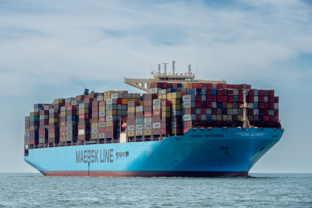Container vessel Maersk Hangzhou sails in the Wielingen channel, Westerschelde, Netherlands July 15, 2018. — Rene van Quekelberghe/Handout via Reuters 