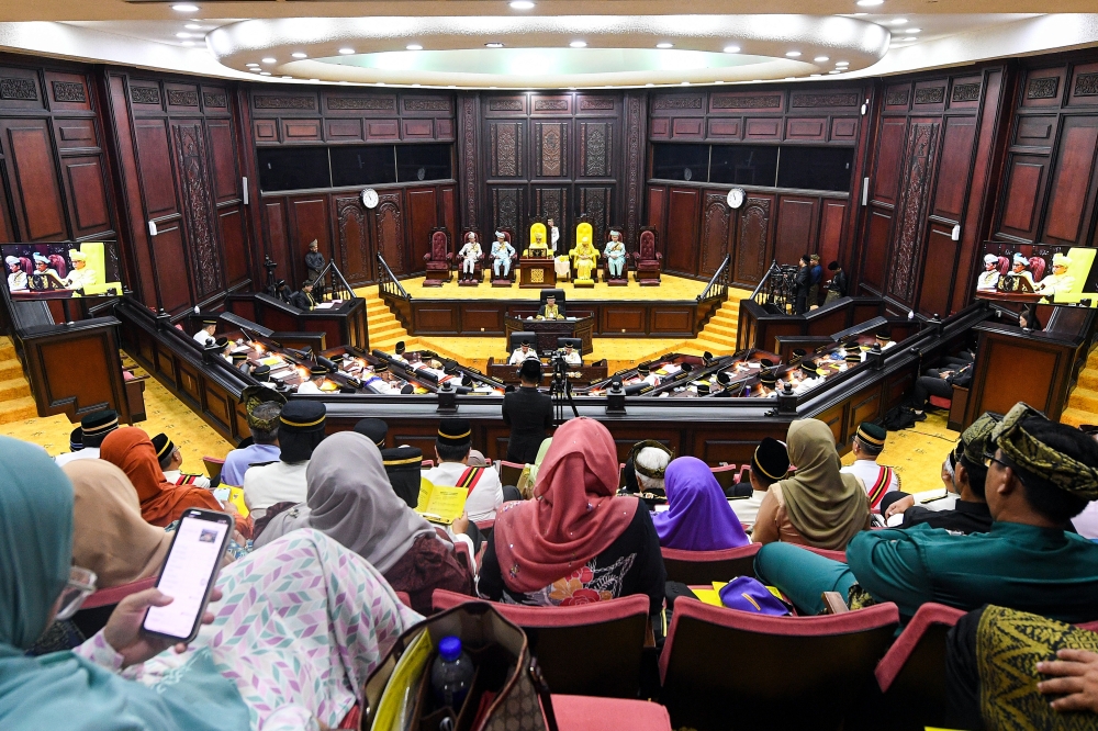 Yang Dipertuan Besar of Negeri Sembilan Tuanku Muhriz Tuanku Munawir at the opening ceremony of the First Meeting of the Second Session of the 15th Negeri Sembilan State Legislative Assembly, May 6, 2024. — Bernama pic 