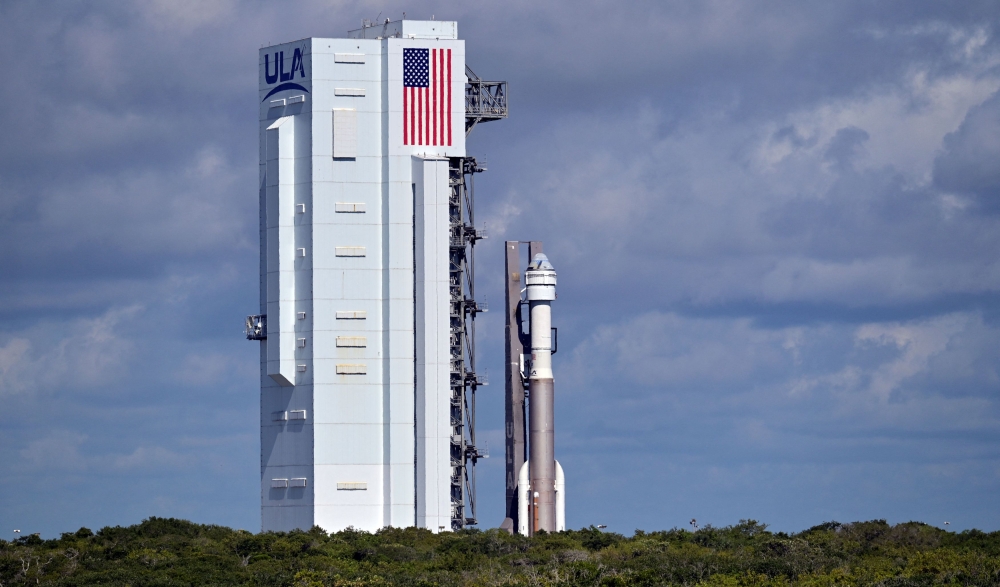 Boeing's Starliner spacecraft aboard a United Launch Alliance Atlas V rocket rolls toward the launch pad, in preparation for the launch of Boeing's Starliner-1 Crew Flight Test (CFT), in Cape Canaveral, Florida May 4, 2024. — Reuters pic  