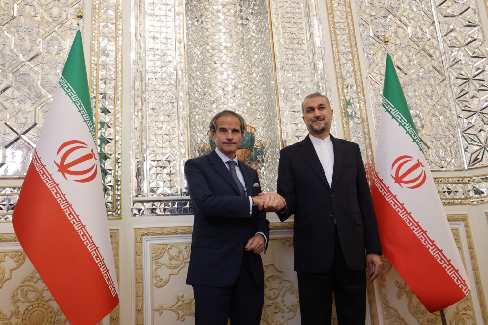 International Atomic Energy Agency (IAEA) Director General Rafael Grossi meets with Iran's Foreign Minister Hossein Amir-Abdollahian in Tehran, Iran, May 6, 2024. — Wana pic via Reuters