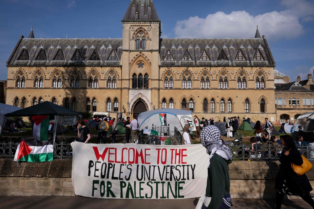 Students at various European universities, inspired by ongoing demonstrations at US campuses, have been occupying halls and facilities, demanding an end to partnerships with Israeli institutions because of Israel’s punishing assault on Gaza. — AFP pic