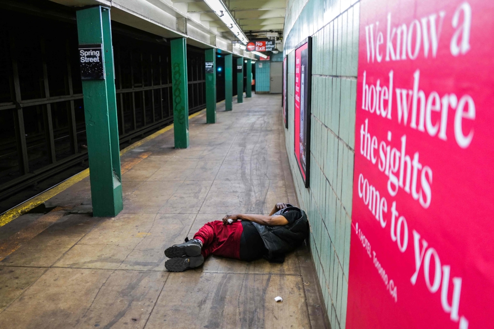 ‘New Yorkers who face the painful and difficult experience of being unhoused shouldn’t have to simultaneously fear for their safety,’ District Attorney Alvin Bragg, the chief prosecutor for Manhattan, said in a statement. — AFP pic