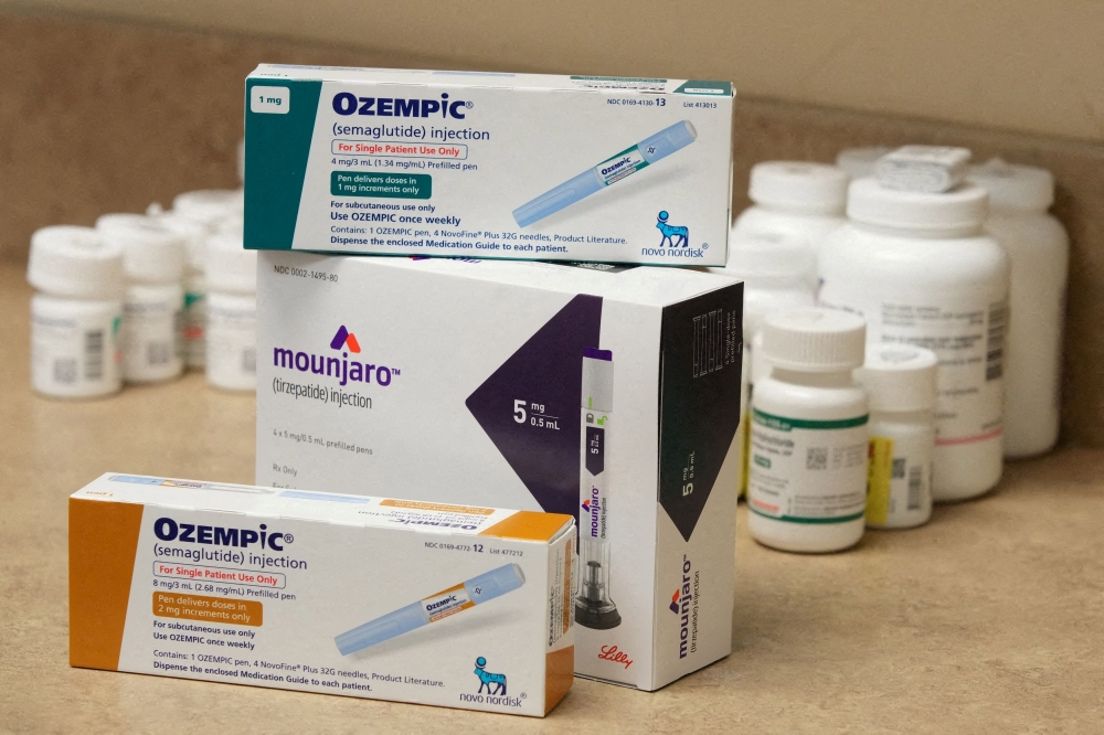 Boxes of Ozempic and Mounjaro, semaglutide and tirzepatide injection drugs used for treating type 2 diabetes and made by Novo Nordisk and Lilly, is seen at a Rock Canyon Pharmacy in Provo, Utah March 29, 2023. — Reuters file pic 
